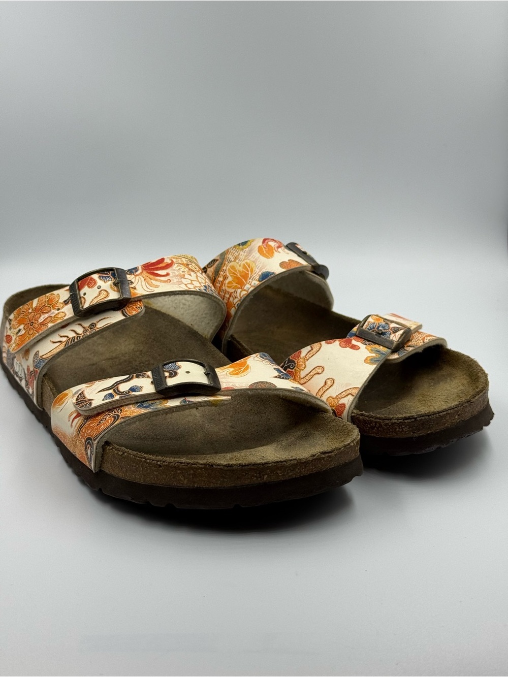 Papillio by Birkenstock Two Strap Floral Sandals Size 9 Beach Summer Flowers